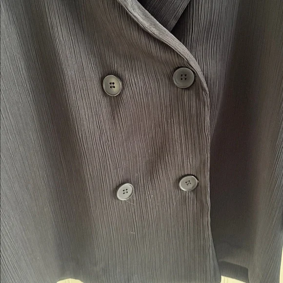 Zara Oversized Lightweight Double Breasted Blazer Black - Picture 3 of 6